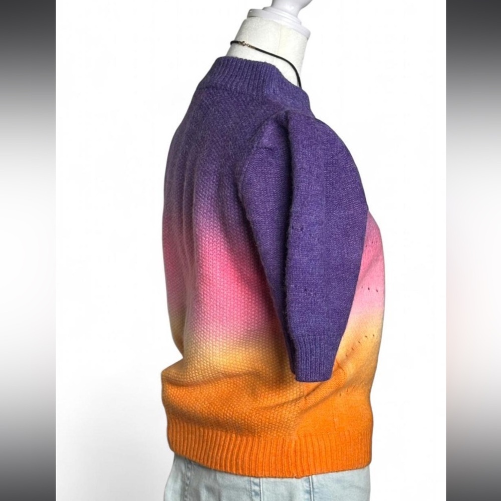 Gorgeous Purple, Pink, & Orange Ombré English Factory Sweater T-Shirt - Picture 2 of 5